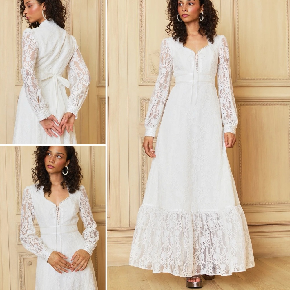 GUNNE SAX for ModCloth Beth Lace Corselette Maxi Dress NEW WITH TAGS NWT XS - Picture 3 of 14